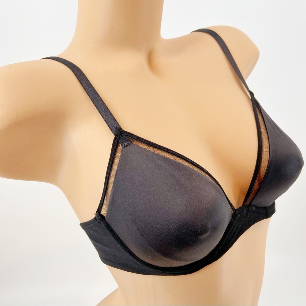 NWT On Gossamer Black Bare Illusion Unlined Bra Style 014751 Size 32C - Picture 5 of 12